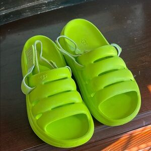 UGG Lime Green Sport Yeah Slide Sandals